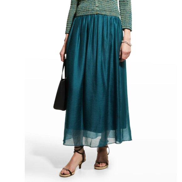 Vince smock waist gathered skirt (large, dark blue waltz) - has flaws - Picture 15 of 16